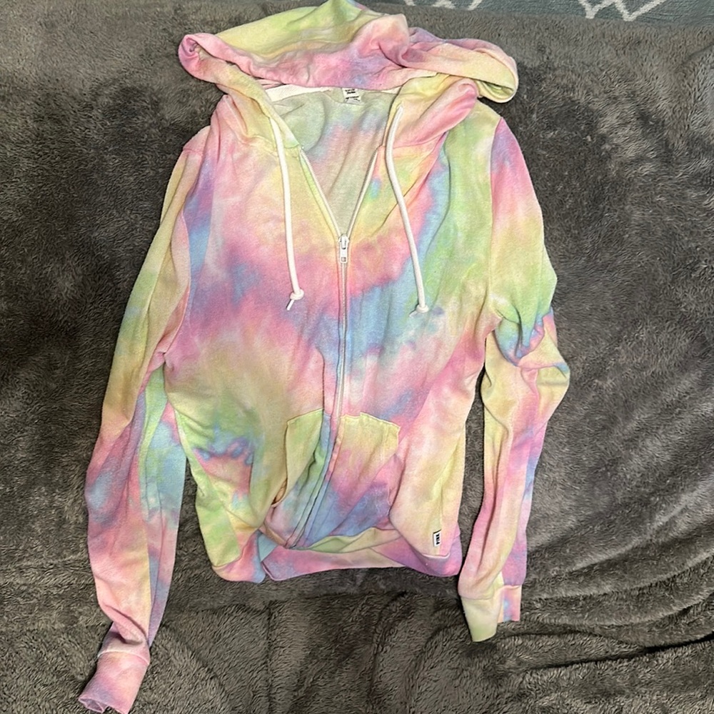 Rainbow tie dye lightweight hoodie